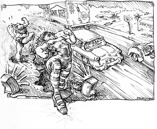 drawing of Pothole aerobics